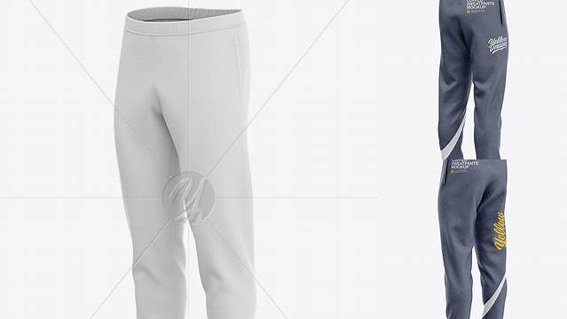 5674+ Men's Heather Cuffed Sweatpants Front Right Half-Side View Versatile and Modern PSD Mockup