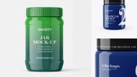 5675+ 250ml Glossy Plastic Jar PSD Mockup Easy-to-Edit PSD