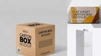 5676+ 1L Carton Box PSD Mockup 45° Half-Side View Free Photoshop Mockup Design