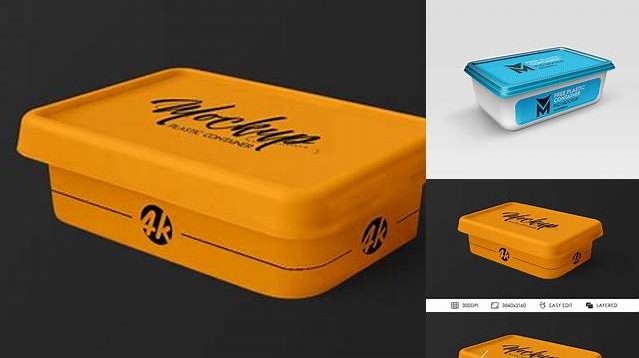 5678+ Plastic Container PSD Mockup Front Smart Object PSD Template