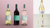 5679+ Antique Glass Bottle With White Wine PSD Mockup Creative Design Mockup