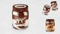 5679+ Clear Glass Jar with Duo Chocolate Spread Jar PSD Mockup Easy-to-Edit Photoshop Freebie