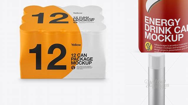 5681+ 12 Can Matte Pack PSD Mockup High-Angle Shot Versatile and Elegant PSD File