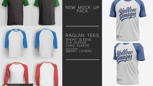 5683+ Raglan Tshirt Mockup Free PSD