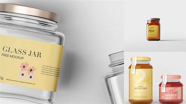 5684+ Square Jar Mockup PSD Download