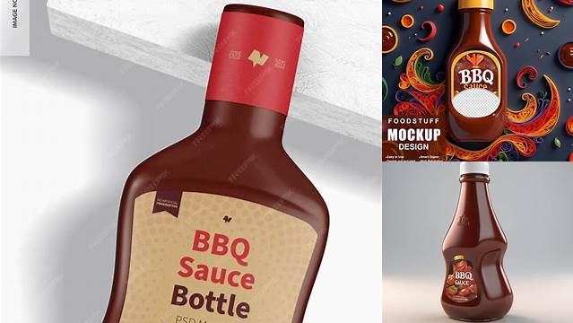 5685+ 285g BBQ Sauce Bottle PSD Mockup Free Design Resource