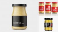 5686+ Clear Glass Jar with Mustard Sauce PSD Mockup Download Premium Free PSD