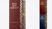 5687+ Stand Up Wine Box PSD Mockup Half Side View High-Angle Shot High-End Professional PSD Resources