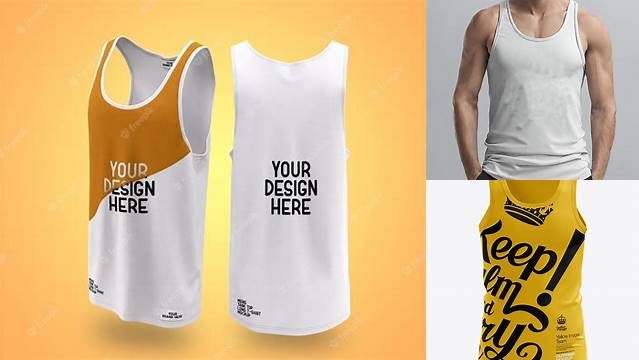 569+ Mens Tank Top HQ PSD Mockup Front View High-End Layered Mockup Free