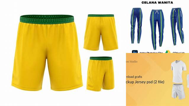 5697+ Mockup Celana Jersey Editable and Customizable PSD