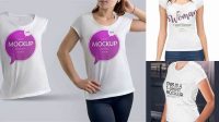 5698+ Ladies T Shirt Mockup PSD Download