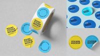 5698+ Round Sticker Mockup Editable Mockup PSD