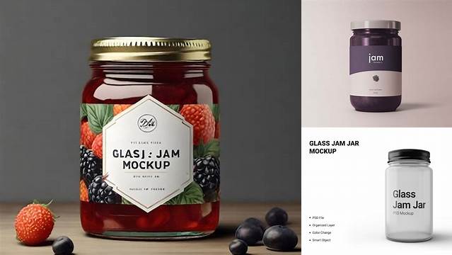 570+ Clear Glass Jar with Jam PSD Mockup Modern and Unique Freebie PSD