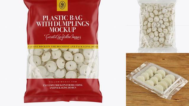 5700+ Clear Plastic Bag With Dumplings & Matte Finish PSD Mockup Elegant Photoshop Mockup