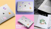 5700+ Free Laptop Sticker Mockup Download Now Free PSD Template