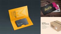 5700+ Gift Card in Carton Cover PSD Mockup Top View Editable Mockup PSD