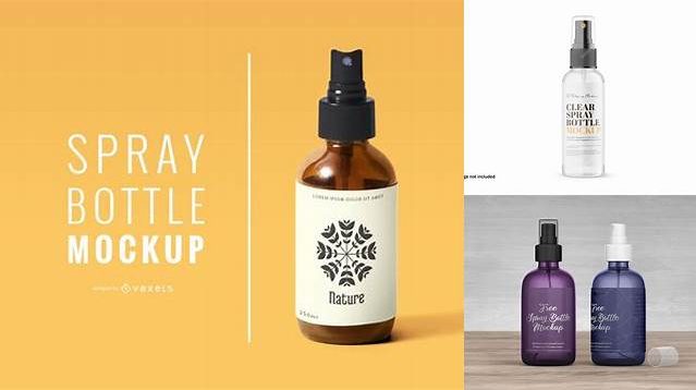 5700+ Matte Spray Bottle with Transparent Cap PSD Mockup Fully Editable PSD Template