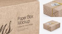 5704+ Kraft Paper Gift Packaging PSD Mockup Half Side View High Angle Shot Professional Editable Freebie PSD