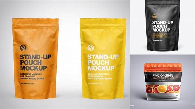 5707+ Matte Stand-Up Pouch PSD Mockup Front View Download Free