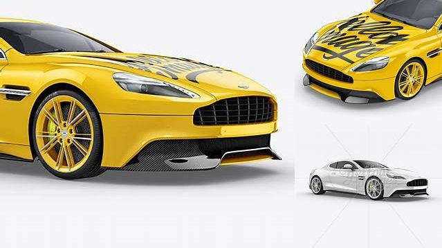 5708+ Aston Martin Vanquish PSD Mockup Half Side View Download Free