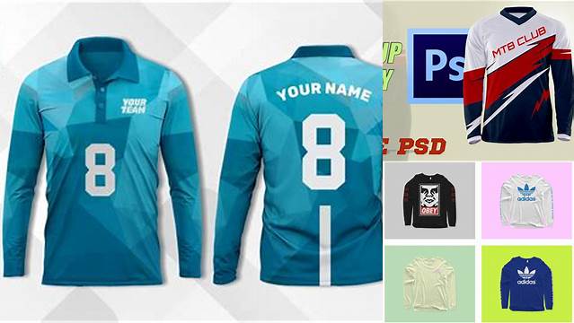 5710+ Mock Up Jersey Lengan Panjang High-Quality PSD Files