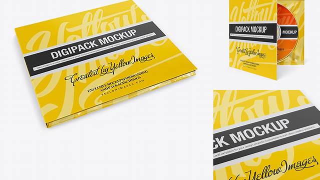 5711+ Digipak PSD Mockup Halfside View Easy Editable