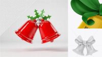 5712+ Glossy Christmas Bells PSD Mockup Smart Object PSD Template