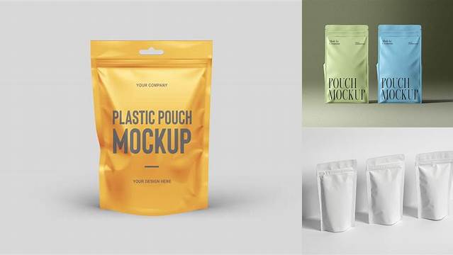 5712+ Glossy Stand-Up Pouch PSD Mockup Front View Elegant PSD Mockup