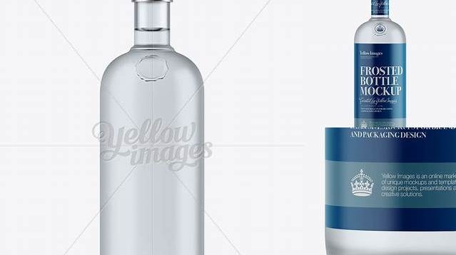 5715+ 1L Frosted Glass White Rum Bottle PSD Mockup Exclusive Free Photoshop Mockup