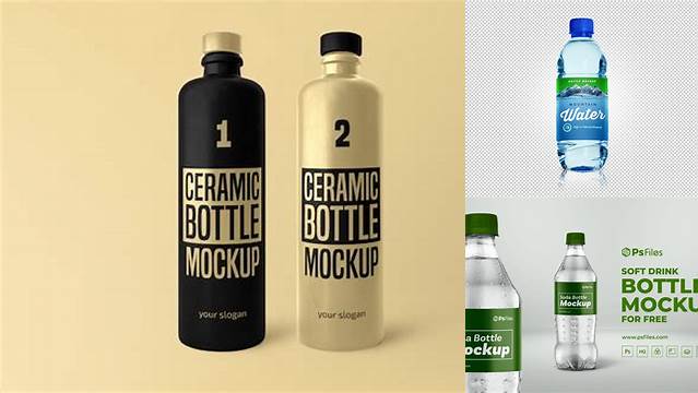 5715+ Two Matte Drink Bottles PSD Mockup Creative Photoshop Resources