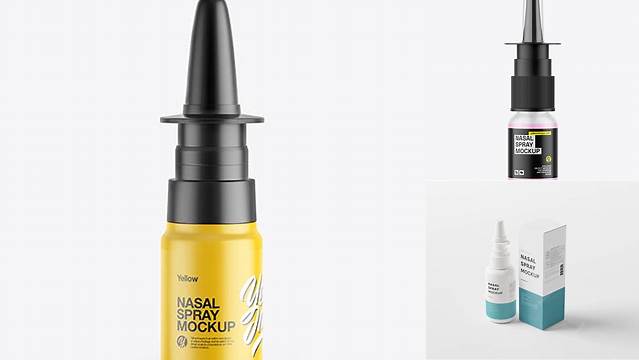 5717+ Matte Plastic Nasal Spray PSD Mockup Editable Photoshop File