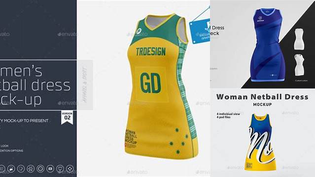 5717+ Women Netball Dress HQ PSD Mockup Front View Elegant and Versatile PSD Resource