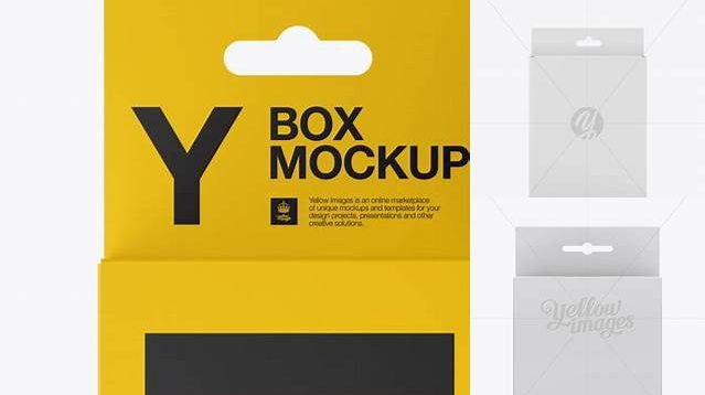 5719+ Matte Box with Hang Tab PSD Mockup Front View Editable Graphic Design Files