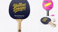 5720+ Glossy Ping Pong Paddle Front View Download Customizable PSD