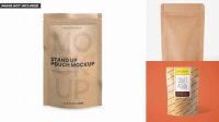 5721+ Kraft Stand Up Pouch PSD Mockup High-End Layered Mockup Free