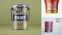 5721+ Metallic Paint Bucket PSD Mockup High Angle Shot Free Professional PSD Download