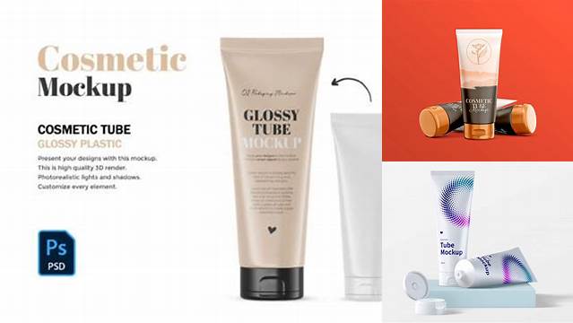 5728+ Opened Glossy Cosmetic Tube PSD Mockup Editable Graphic Free PSD