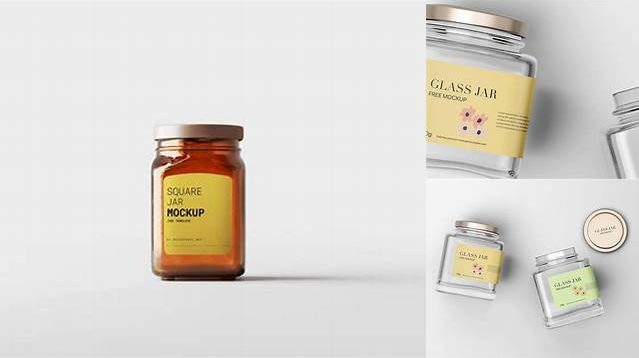 5729+ Square Jar Mockup Free PSD