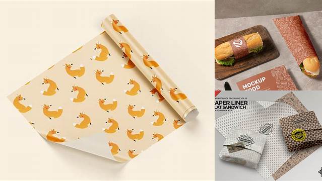 5731+ Sandwich Wrapping Paper Mockup Free Creative Design File