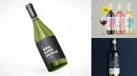 5732+ Clear Glass Wine Bottle PSD Mockup Free PSD Mockup Resource