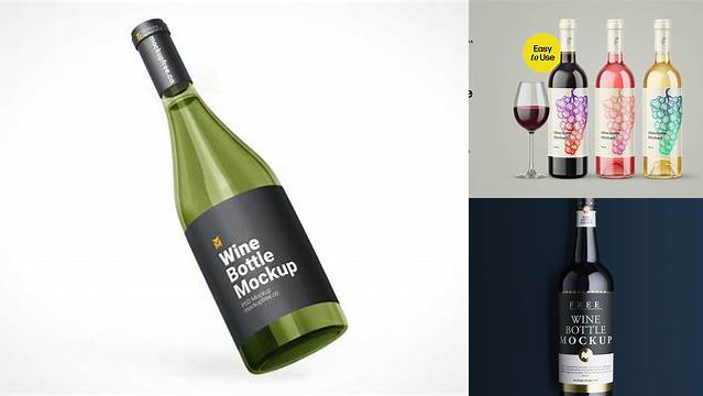 5732+ Clear Glass Wine Bottle PSD Mockup Free PSD Mockup Resource