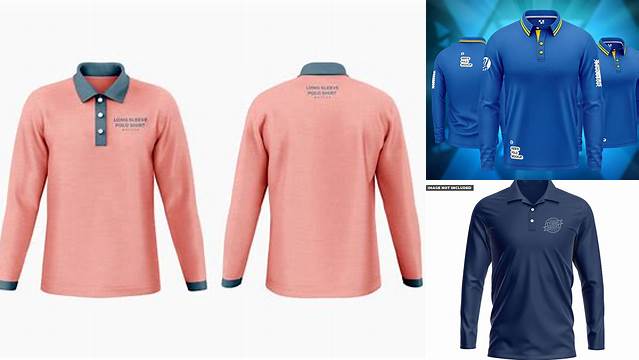 5732+ Long Sleeve Polo Shirt Mockup Include TIFF