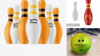 5733+ Matte Bowling Pin PSD Mockup Custom Design Freebie PSD