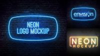 5734+ Neon Logo Mockup Custom PSD Mockup Template