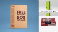 5735+ Matte Paper Box with Label PSD Mockup Front View High-Angle Shot Modern Photoshop Resource