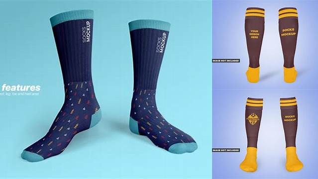 5736+ Long Socks PSD Mockup Versatile Photoshop File