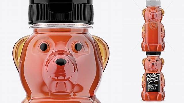 574+ Bear Shaped Bottle with Honey PSD Mockup High-Quality Design Free PSD