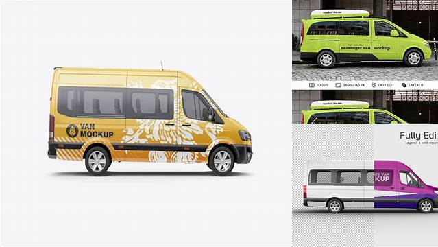 574+ Passenger Van Mockup PSD Download