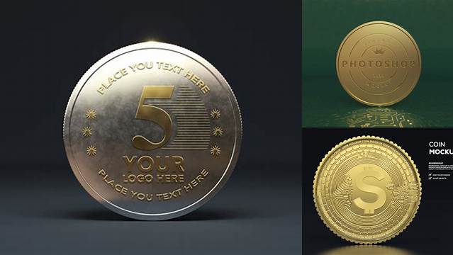 5740+ Free Gold Coin Mockup High-Quality Editable PSD