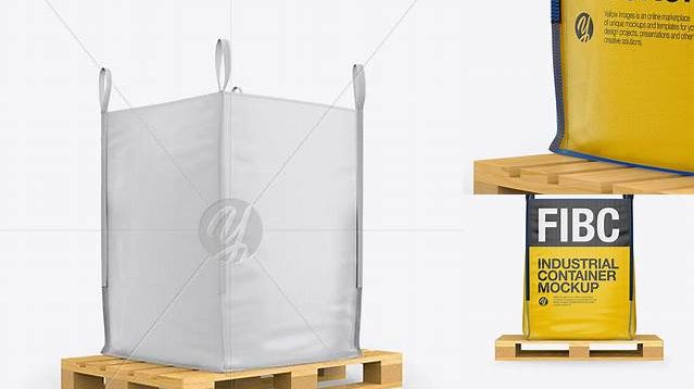 5740+ Wooden Pallet With FIBC Big Bag PSD Mockup Side View Editable Design PSD File